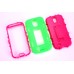 Samsung Galaxy S4 - 3 Piece Hard Plastic Silicone Hybrid Shock Proof Drop KickStand Protective Phone Cover Case - Green Red